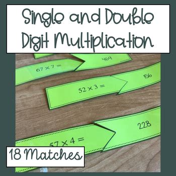 Multiplication Matching Activity Single And Double Digit Equations