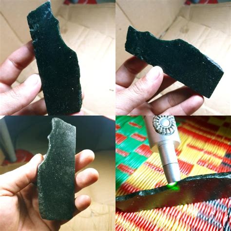 Jual BAHAN BATU GIOK ASLI BLACK JADE JUAL MURAH HABISKAN STOK KD3467 Di