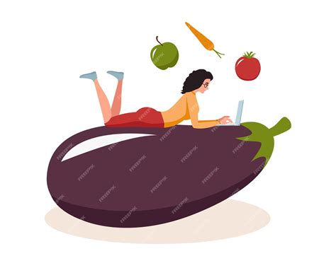 Premium Vector | Cartoon female character joining healthy balanced diet