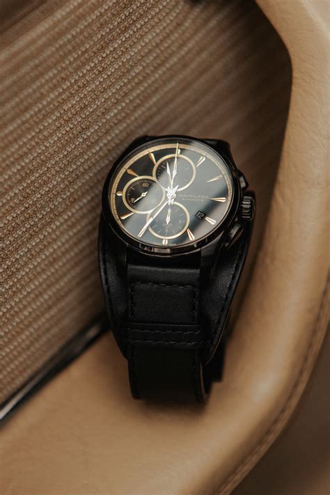 Hamilton Watch Jazzmaster Auto Chrono Black & Gold H32506730 Watch ...