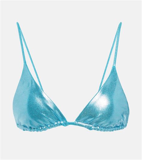 Via Triangle Bikini Top In Blue Jade Swim Mytheresa
