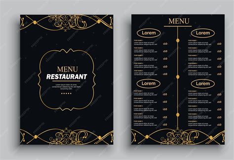 premium vector luxury restaurant  hotel food menu card design template