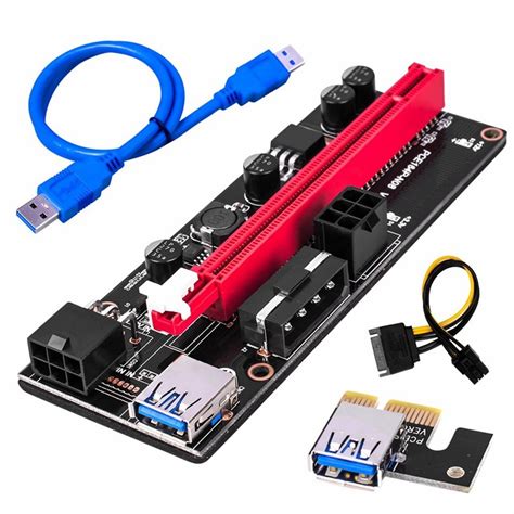 RISER PCI E ADAPTADOR RIG BTC PCE164P N08 V009S 16X A 1 USB 3 0 CABLES