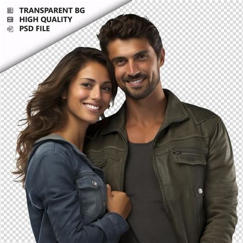 Pareja latina rápida estilo ultra realista fondo blanco PSD Premium generado con IA