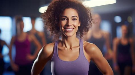 Premium Photo | Portrait of a young athletic woman in a gym