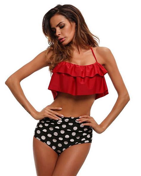 Various Styles Plus Size Swimwear Women High Waisted One Piece Floral Bikini Set Push