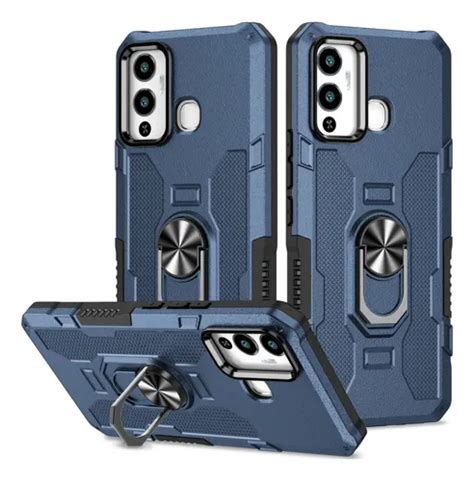 Capa De Celular Suporte De Anel Azul Para Infinix Hot Parcelamento Sem Juros