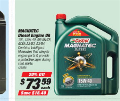 Castrol Magnatec Diesel Engine Oil 15w 40 Offer At Supercheap Auto