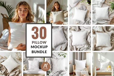 30 Square Pillow Mockup Bundle Graphic By AN Graphics Creative Fabrica