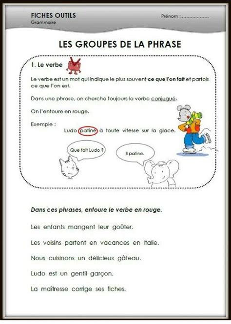 Fiches Les Groupes De La Phrase Artofit