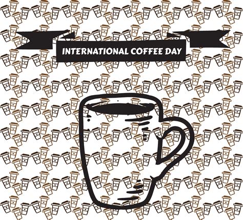 advertising poster of Two coffee cups with coffee flying and beans ...