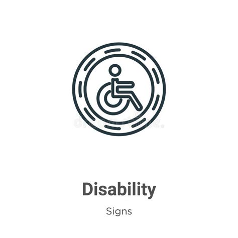 Disability Icon In Filled Thin Line Outline And Stroke Style Vector