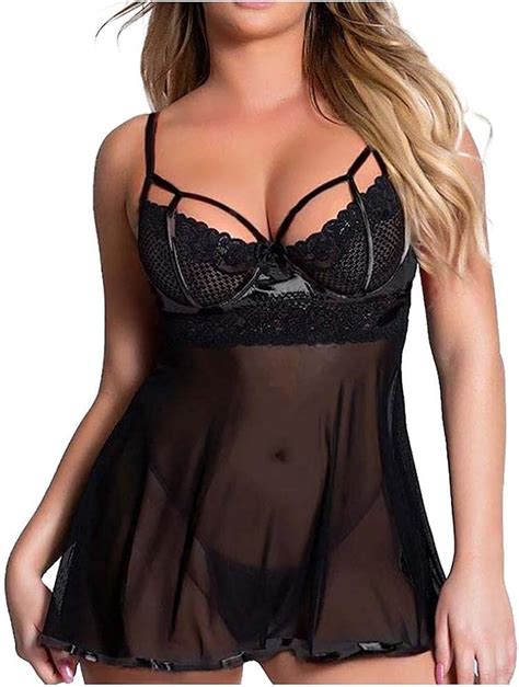 Udrju Ensembles De Lingerie Pour Femmes Chemise De Nuit Sexy Sans Fil