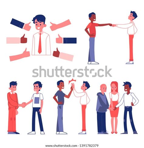 Men Women Polite Formal Friendly Gestures Stock Vector (Royalty Free ...