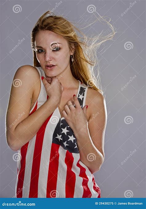 Blonde Patriot Stock Image Image Of Woman Blonde Gams 29430275