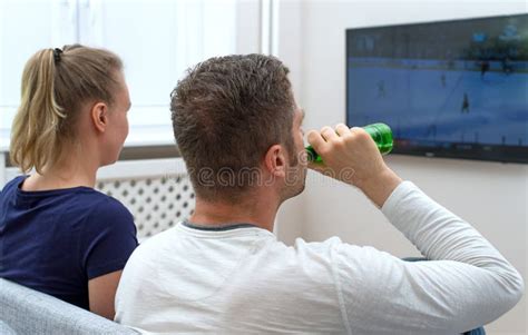 Couple Watching Hockey Stock Image Image Of Enjoy Competition 73492629