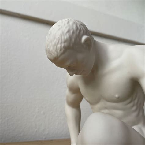 Vintage Male Nude Sculpture Ceramic Nude Statue Bisque Matte