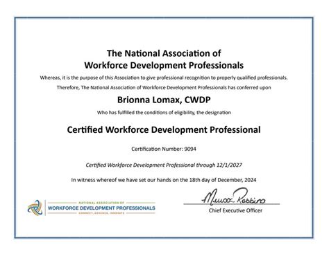 Certified Workforce Development Professional Training