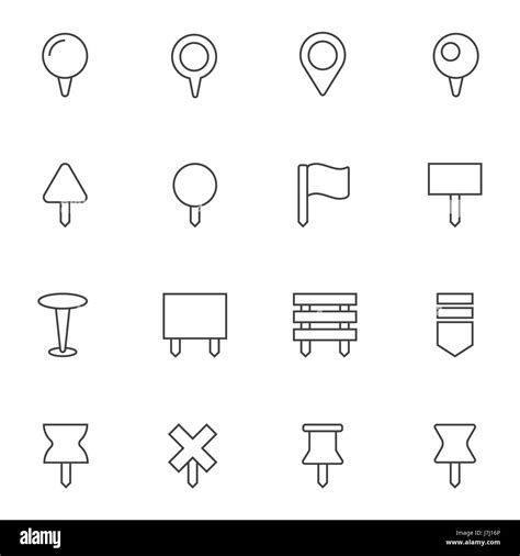 Navigation Pins Icons Set Stock Vector Image Art Alamy