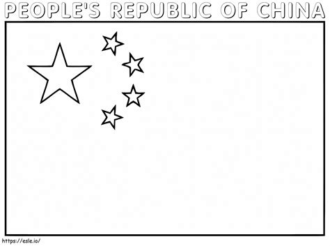 Flag Chinese China Coloring Template Kids Pages National Printable