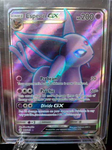 CARTE POKÉMON ESPEON GX 140 149 Soleil Lune Full Art Holo Ultra Rare