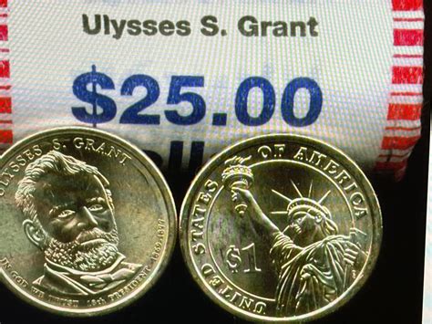 2011 D Ulysses S Grant Unopened 25 Coin Mint Roll Presidential Gold