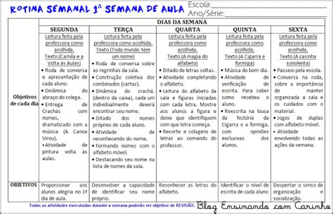 Primeira Semana De Aulas - Modelos de Rotina para as primeiras semanas de aulas — SÓ ESCOLA