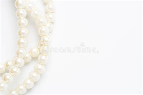 Pearl Necklace Isolated On White Stock Photo Image Of Luxury Metal