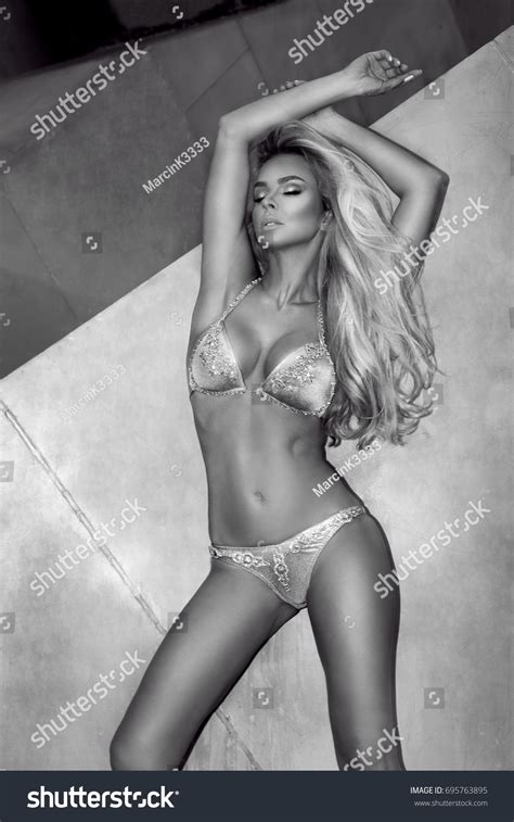 Sexy Model Elegant Gold Bikini On Stock Photo Shutterstock