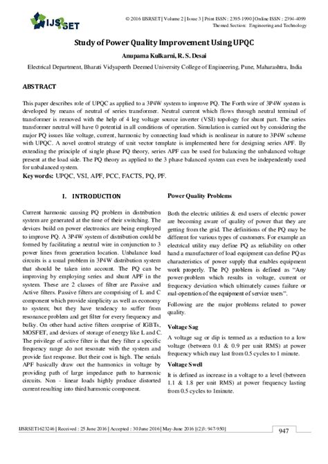 Pdf Improving Power Quality In 3p4w Systems Using Upqc