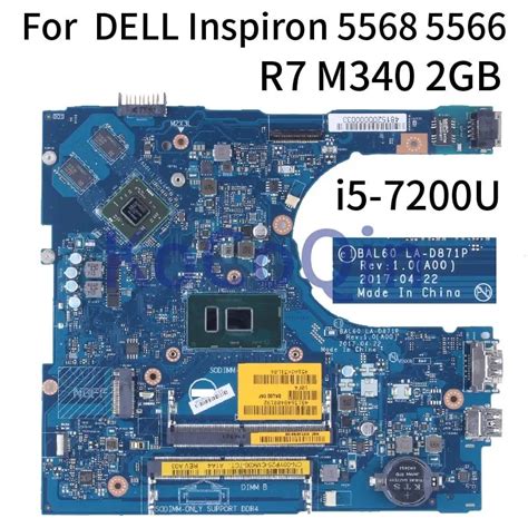 La D P For Dell Inspiron Notebook Mainboard Bal Dt W