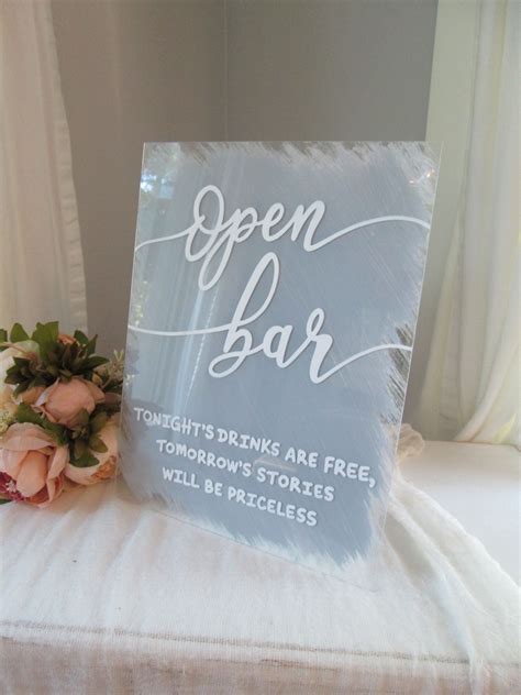 Hand Painted Wedding Bar Sign Acrylic Modern Wedding Signage Etsy Artofit