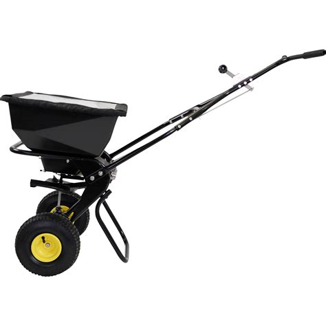 Spyker Ergo Pro Walk Behind Broadcast Spreader — 50 Lb Capacity Black
