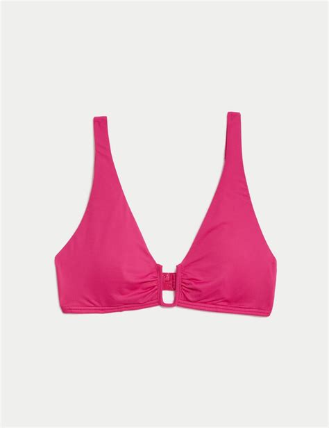 Padded U Wire Halterneck Plunge Bikini Top M S Collection M S