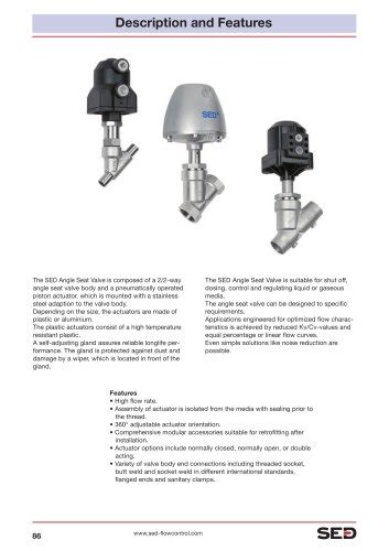 Tous Les Catalogues Et Fiches Techniques Pdf Sed Flow Control Gmbh