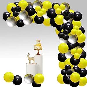 Amazon Yellow Black Balloon Garland Kit Black And Yellow Balloon