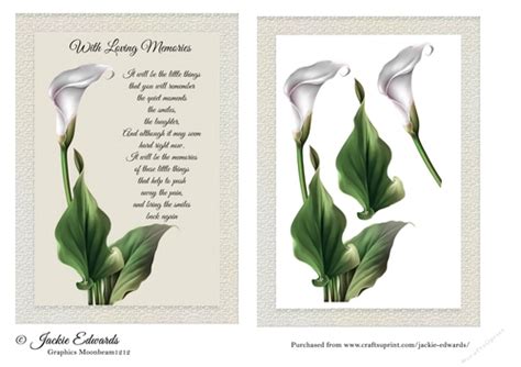 Single Lily Sympathy Card Cup82267216 Craftsuprint