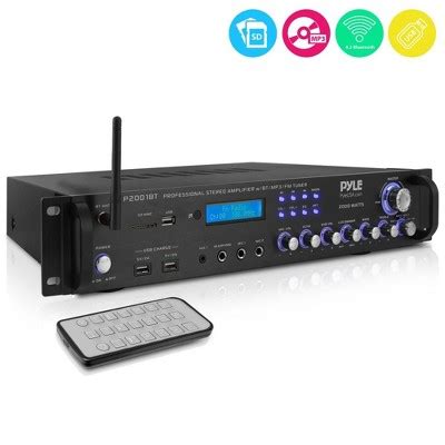 Pyle Multi Channel Bluetooth Preamplifier Receiver Black Target