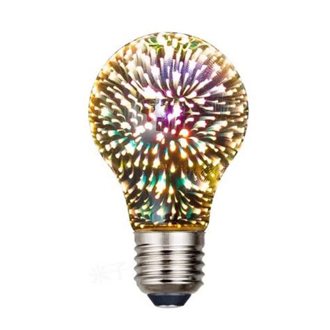 Firework Light Bulb, E27 LED Decorative Bulb, 3D Colored Glass Light ...