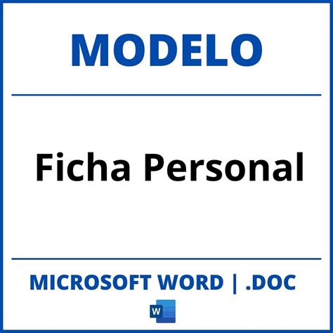 Modelo De Ficha Personal En Word