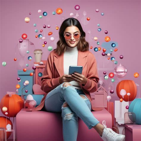 Social media Influencer with phone and laptop 29607920 Stock Photo at