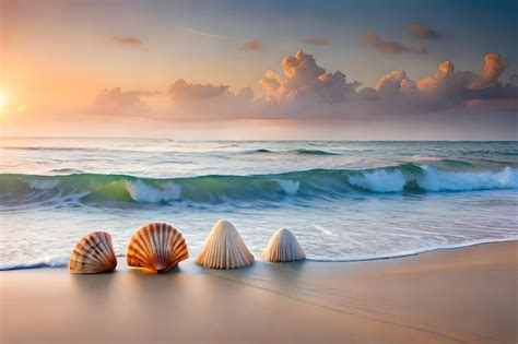 Premium Photo Seashells On The Beach Wallpaper