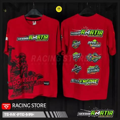 Kaos Distro Racing Mekanik Amatir Original Warna Merah Lazada Indonesia