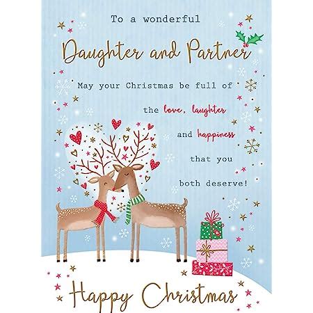 Piccadilly Greetings Traditional Christmas Card Daughter Partner