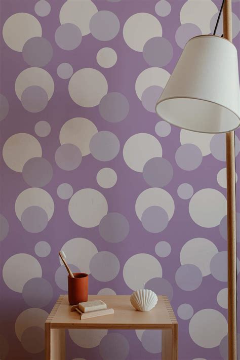 Purple polka dot Wallpaper - Peel and Stick or Non-Pasted