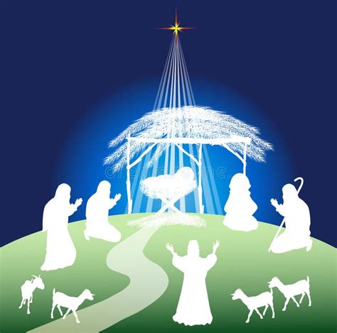 Christmas Nativity Scene Silhouette Royalty Free Stock Photo Image