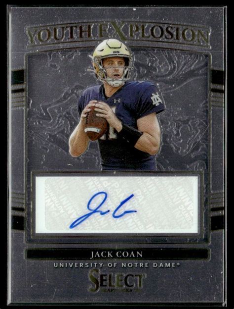 Jack Coan Panini Select Draft Picks Youth Explosion Auto Ye Jco