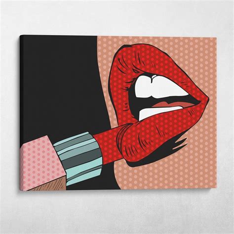 Red Lipstick Lips Pop Art Fashion Modern Glam Wall Art