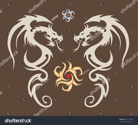 Tribal Tattoo Dragon Vector Illustration Stock Vector (Royalty Free