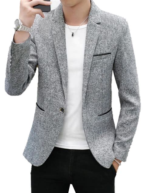 Nova moda casual homens blazer algodão fino estilo coréia terno blazer